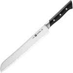 Нож кухонный для хлеба из нержавеющей стали, 23 см, пластиковая рукоять, серрейторная заточка, черный, серия Diplome, Zwilling
